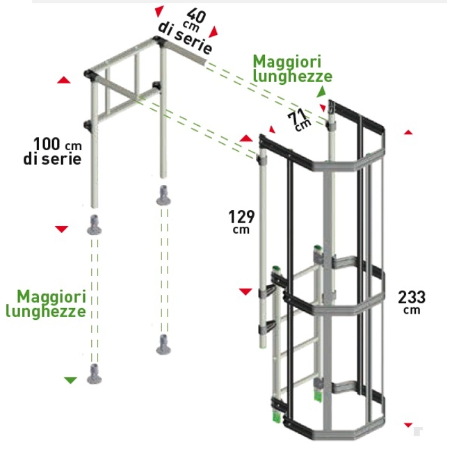 Vendita online Tubo alluminio diam.50 mm. lunghezza 2,00 m. Security System